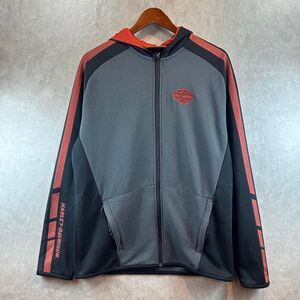 Harley-davidson Men's Grey and Black Hoodie